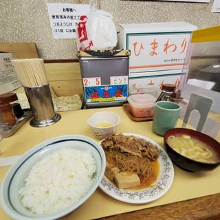 お皿（ご飯付き）+みそ汁・玉子(牛丼専門サンボ （さんぼ）)