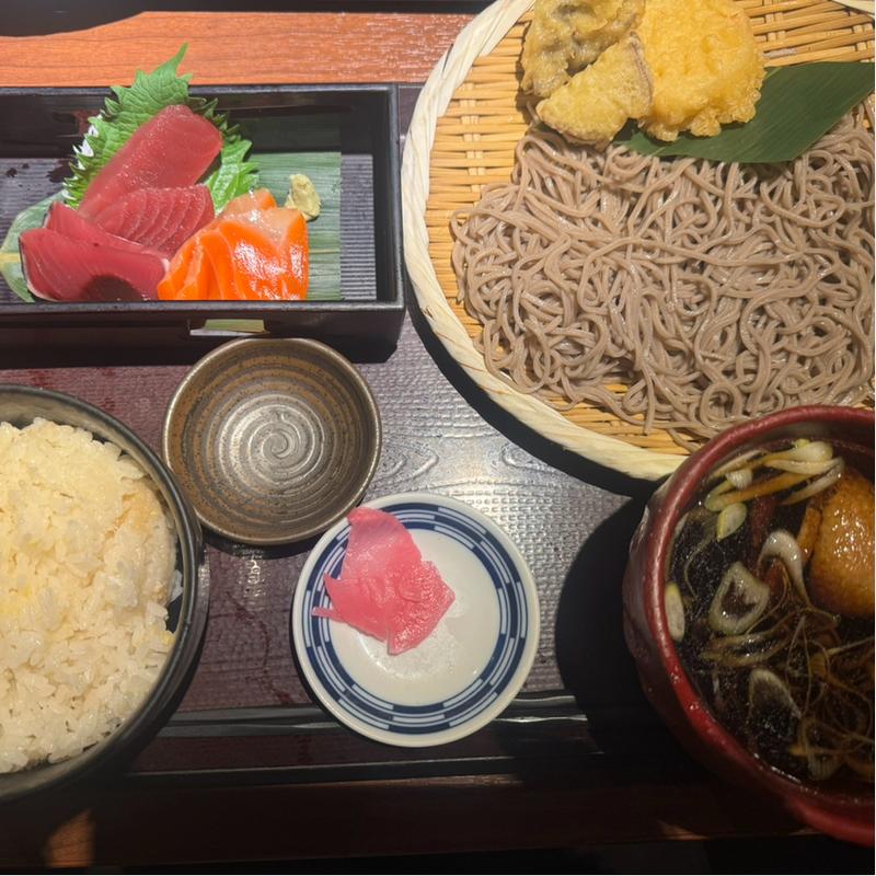 刺身鴨南蛮つけ蕎麦膳(和食居酒屋 咲くら 横浜店)