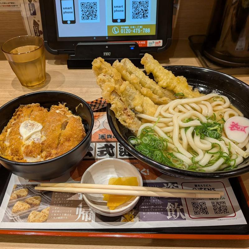 ごぼ天 ミニカツ丼セット(資さんうどん 両国店)