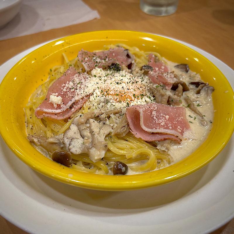 3種のきのこと炙り生ハムのカルボナーラ(ガスト 仙台北四番丁店 )