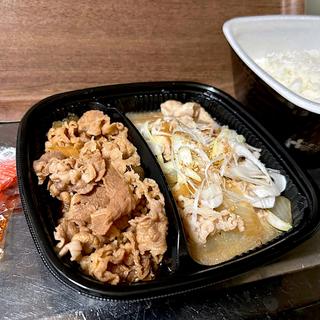 W弁当(牛皿・ねぎ塩豚弁当)