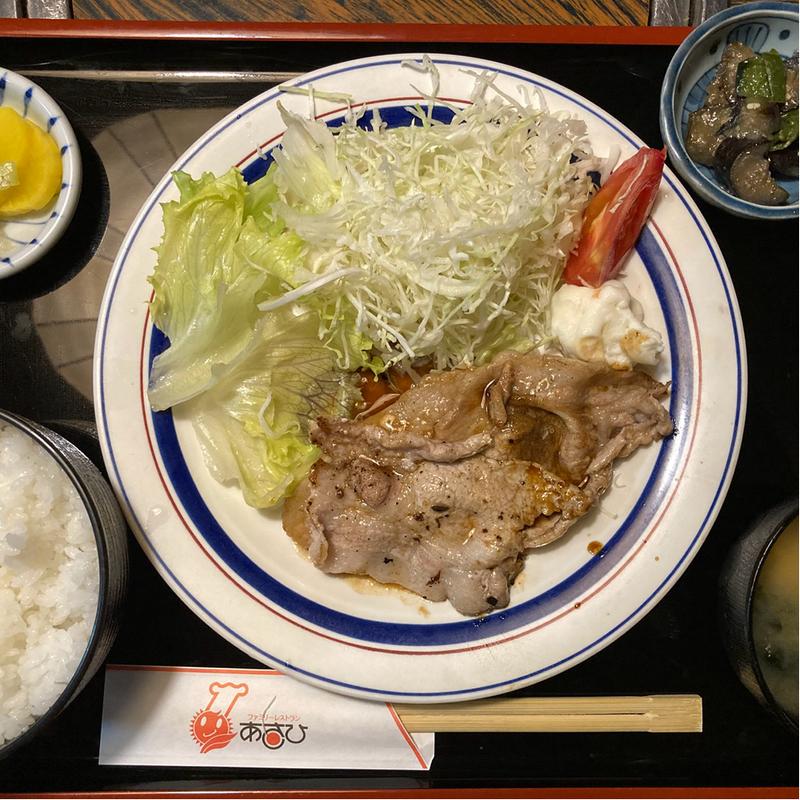 豚生姜焼き定食(ファミリーレストラン あさひ )