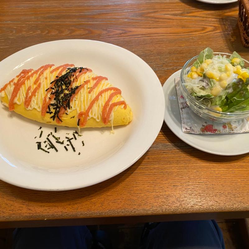 明太子マヨオムライス S (サラダorコーンスープ、ドリンクセット)(みるくカフェ )