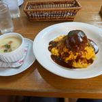 ハンバーグオムライスS(スープorサラダ、ドリンクセット)(みるくカフェ )