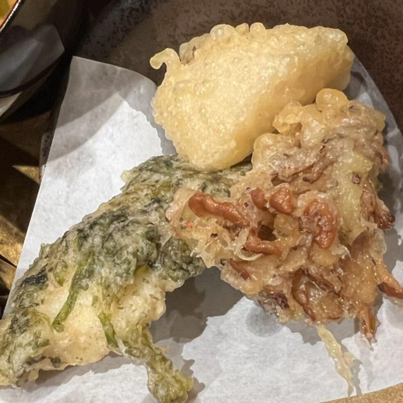 天ぷら三種盛り(和牛めんたい 神楽(かぐら))