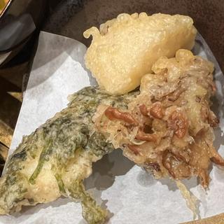 天ぷら三種盛り(和牛めんたい 神楽(かぐら))
