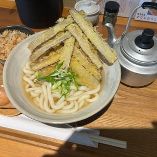 博多ごぼう天うどん　かしわ飯　小