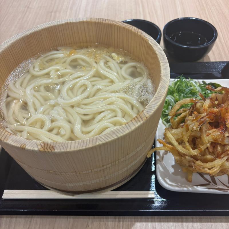 釜揚げうどん得と野菜かき揚げ天(丸亀製麺イオンモール岡崎)