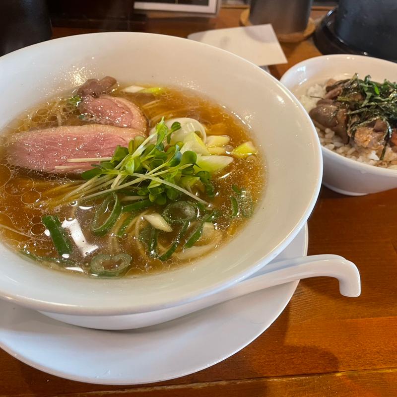 Cセット(鴨だし中華そば王鴨)