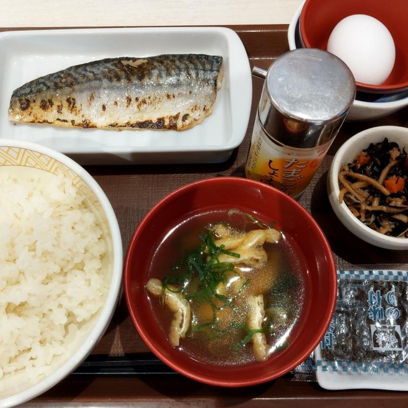 塩さばたまかけ朝食 並(すき家 葛飾亀有一丁目店)