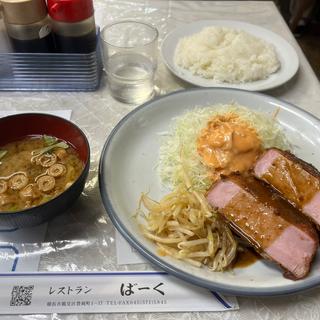 ハムかつ定食