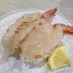 天然赤えび食べ比べ(赤えび・炙り塩ﾚﾓﾝ)(はま寿司 生野巽北店)