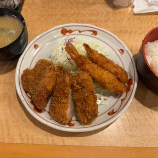 ヒレ・エビ・チキン定食(とんかつ にいむら 西新宿店)