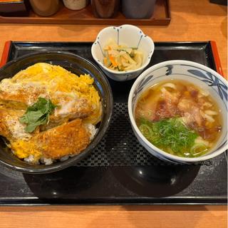 ヒレカツ丼 漬物セット 温うどん