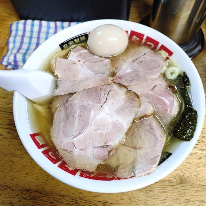 塩チャーシューメン 大盛り 煮玉子(地鶏ラーメンたつ屋)