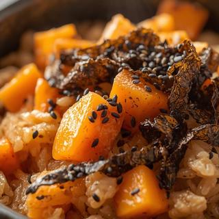 さつま芋の炊き込みご飯 ～黒胡麻と塩昆布の香り～ (2-4人前)