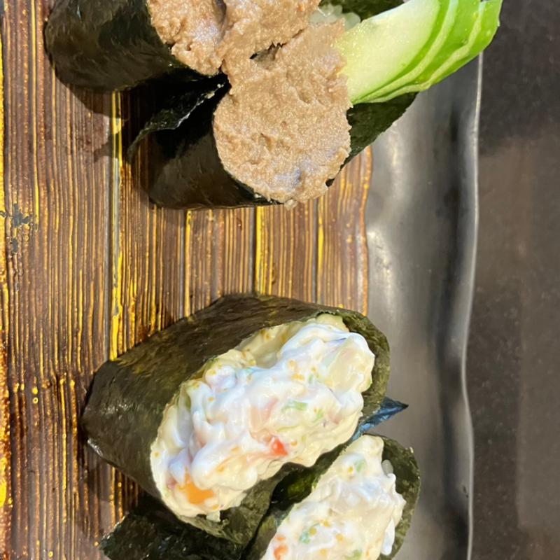 蟹みそ軍艦&シーサラダ(にぎり長次郎 日進竹の山店)