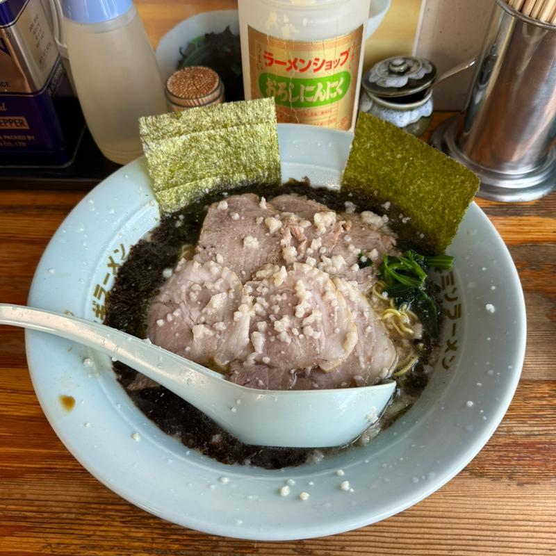 黒バラ海苔チャーシュー麺(ラーメンショップ椿 上彦川戸店)