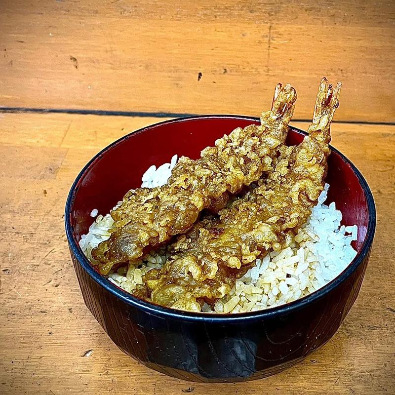 海老天丼セット(そば処 亀島)