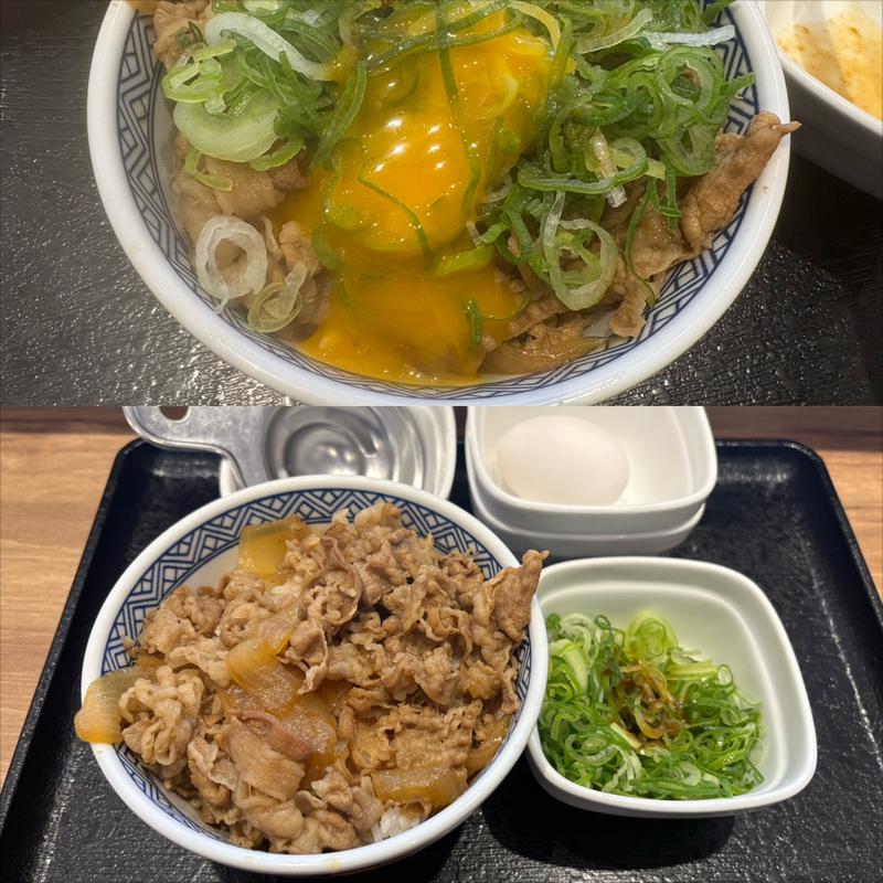 ねぎ玉子牛丼・並(吉野家 青葉成合店)