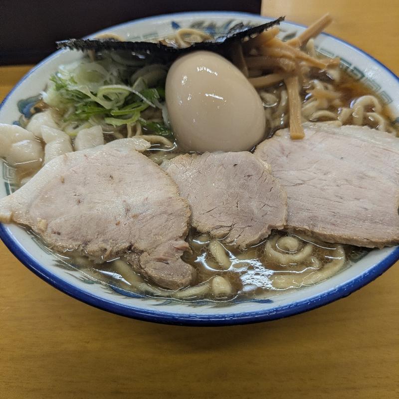 中華そば普通こい口油ぽく（味玉トッピング）(ケンちゃんラーメン 三川店 )