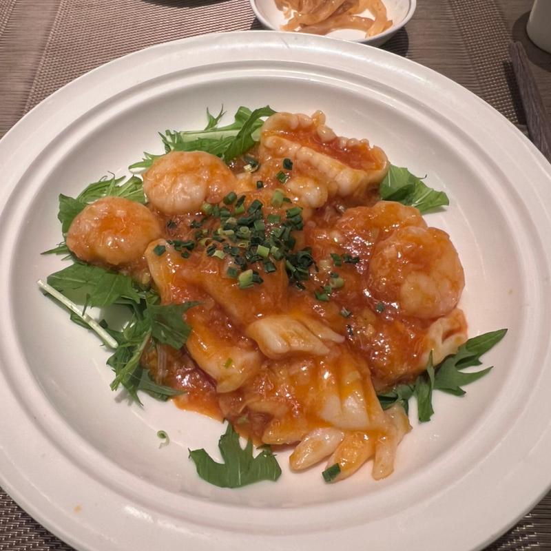 二種海鮮チリソース(中国飯店 倶楽湾)