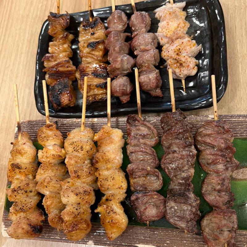 ぼんじり　ハツ　なんこつ　砂肝　しろ串塩焼き(竹乃屋 福岡空港店)