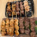 ぼんじり　ハツ　なんこつ　砂肝　しろ串塩焼き(竹乃屋 福岡空港店)