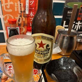 サッポロ赤星大瓶(生中290円・元祖串かつめだま伏見桃山店)