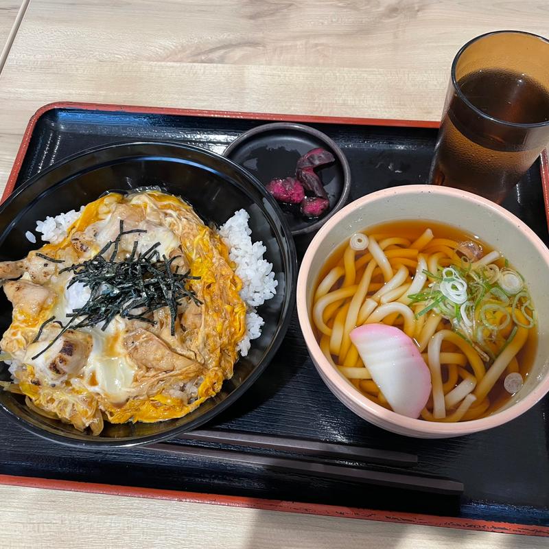 親子丼、ミニうどんセット(つるべや ラスパ太田川店)