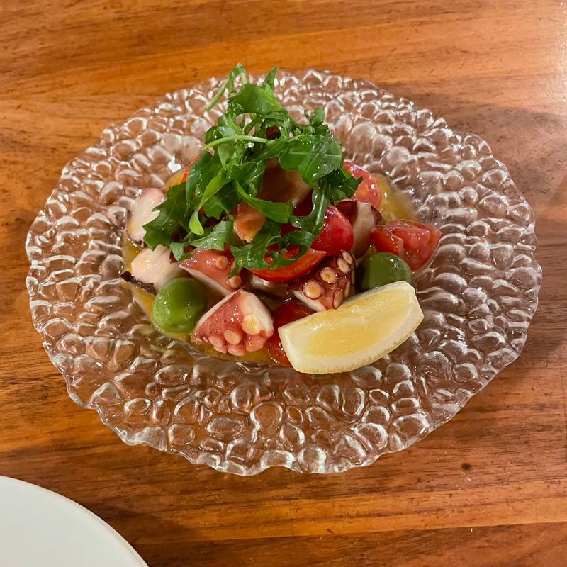 明石のタコブツと美味しいオリーブ(大衆イタリア食堂 アレグロ天満店)