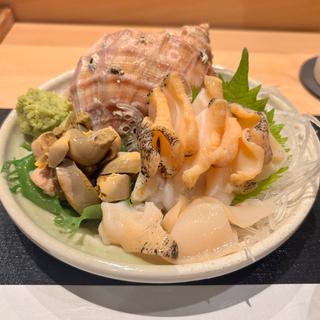 つぶ貝の刺身(寿司◯もと)