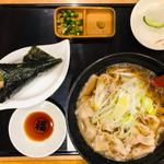 黒豚そば + レタス巻き