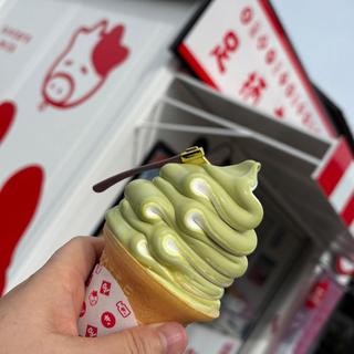 抹茶ミックスソフトクリーム(道の駅 足柄・金太郎のふるさと)