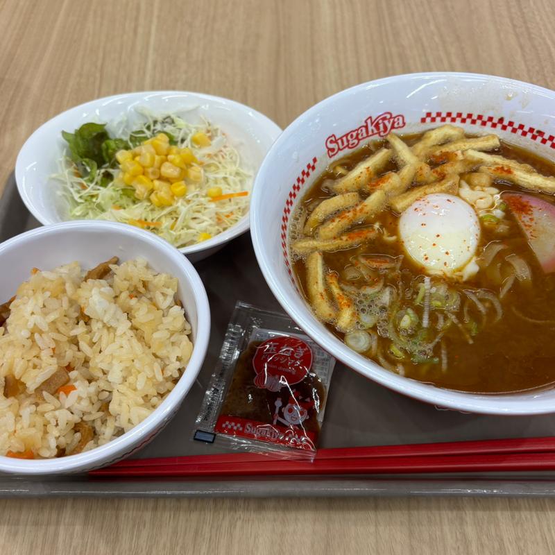 味噌煮込み風ラーメン　五目、サラダセット(スガキヤ 岡崎イオンモール店 )