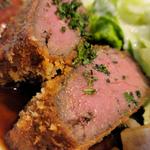 ローストビーフのレアカツセット