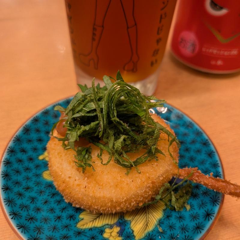 長芋梅肉大葉添え(串カツあらた 神田店)