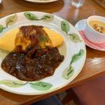 ハヤシソースのオムライスS (サラダorコーンスープ、ドリンクセット)(みるくカフェ )