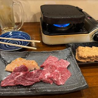 サガリ、ハラミ、厚揚げ、上ミノ(溶岩焼肉居酒屋 ビーンズ)