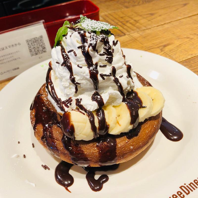 チョコレート&バナナパンケーキ(DexeeDiner -the meat locker- ディキシーダイナー ザ・ミートロッカー)