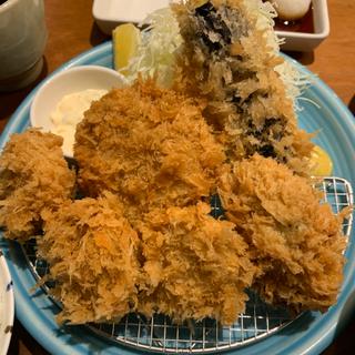 メンチカツミックスフライ定食(米とひなた)
