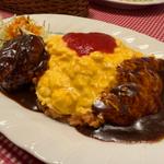 オムライスと一口ハンバーグ(レストラン あづま)