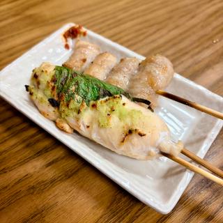 ササミわさび　えのき巻き(串焼き 与兵)