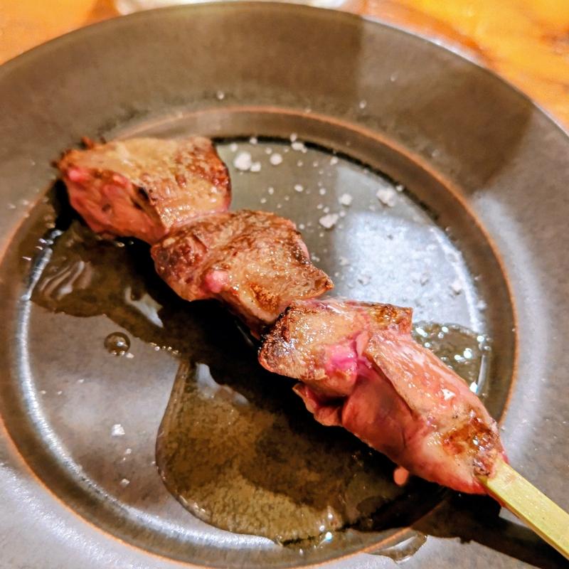 極上レバー(串焼き。ビストロガブリ 野毛一番街店)