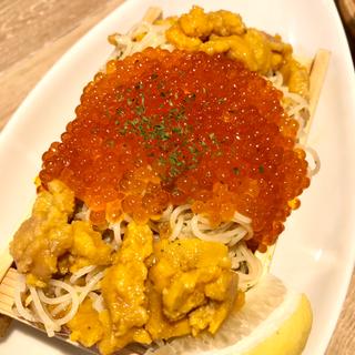 うにといくらの冷製パスタ