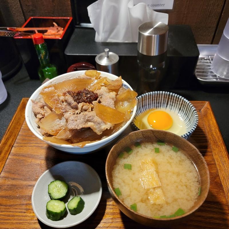 牛めし並＋生玉子＋味噌汁(新橋 ていねい)