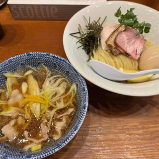 豚バラねぎつけ麺 味玉(中華そば つけ麺 百日紅 新宿店)