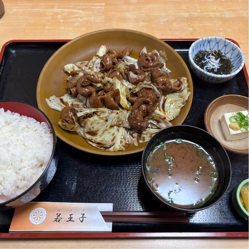 豚大腸の八丁味噌炒め(ごはん処 なこじ)