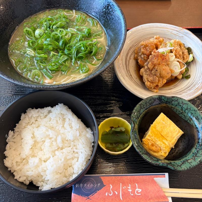 葱煮麺御膳（油淋鶏）(創作ダイニング ふじもと)