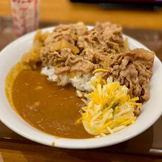 肉2倍牛あいがけカレー チーズ(すき家 環八高井戸店 )